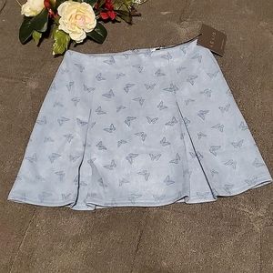 Lelis baby blue suede butterfly skirt